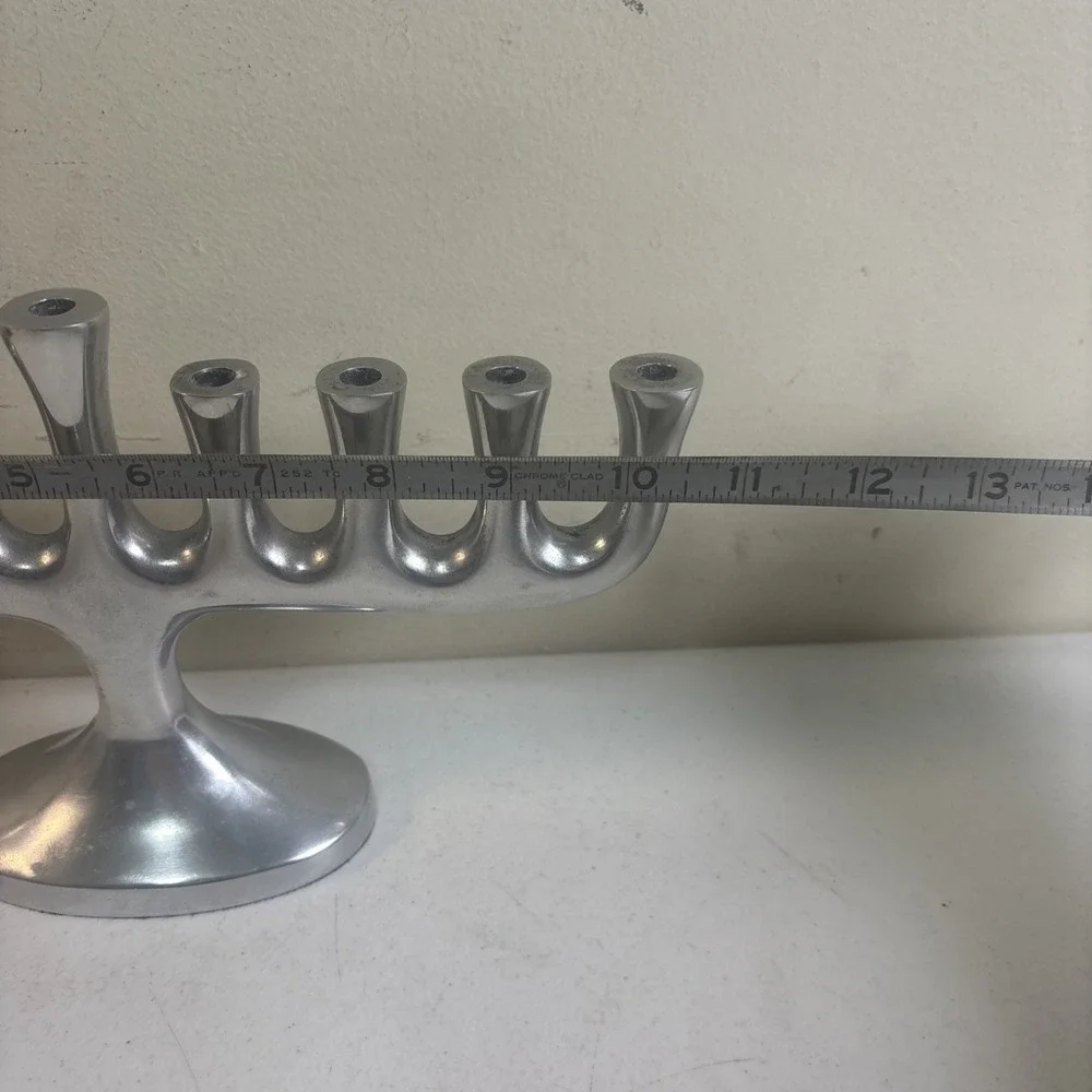Menora Crate and Barrel Polished Aluminum 11